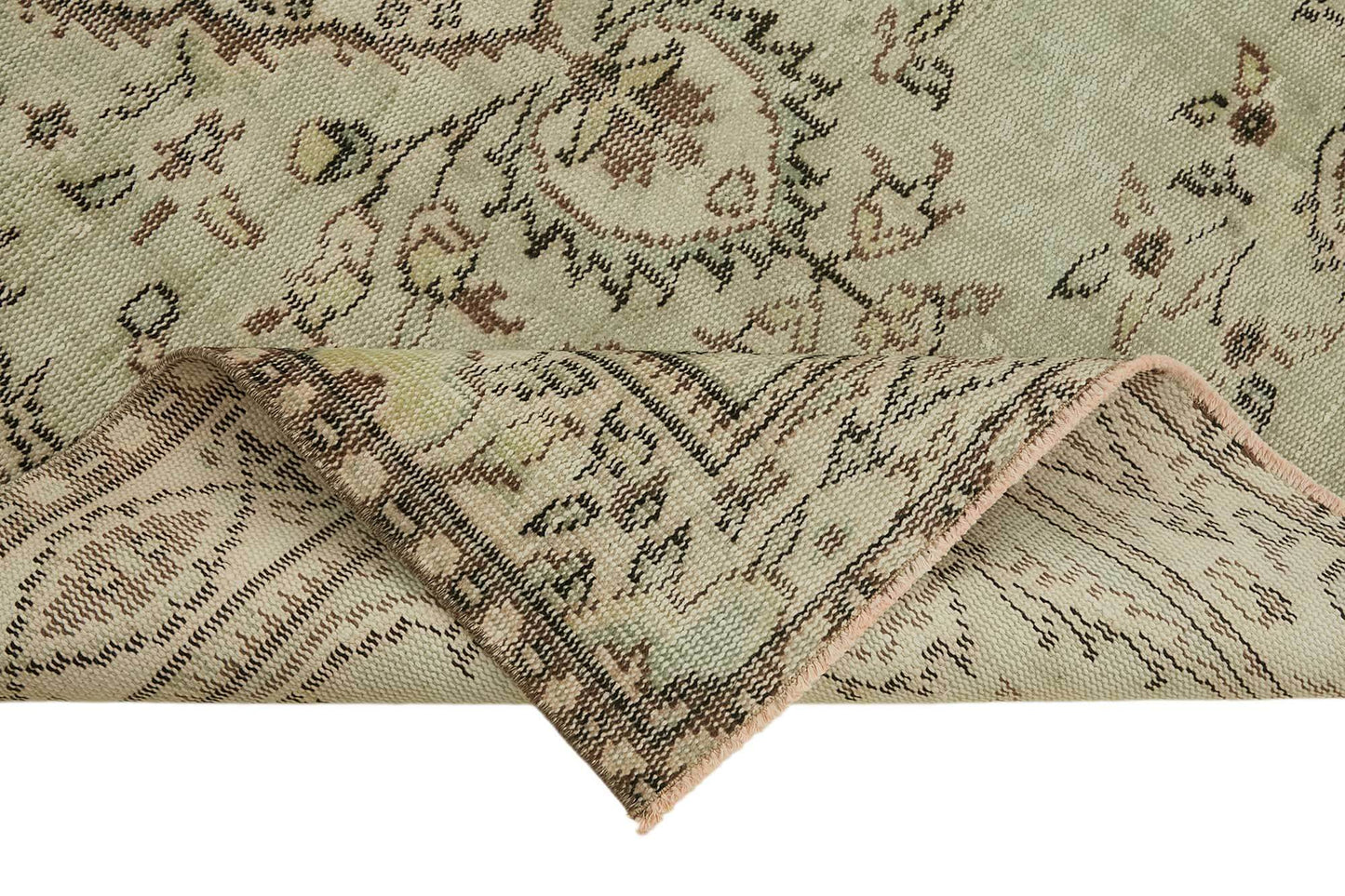 4x7 Beige Turkish Vintage Area Rug - 45799