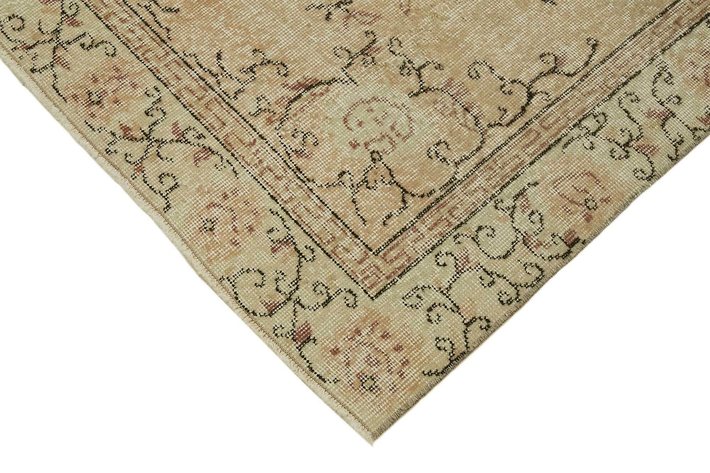 4x6 Beige Turkish Vintage Area Rug - 45800