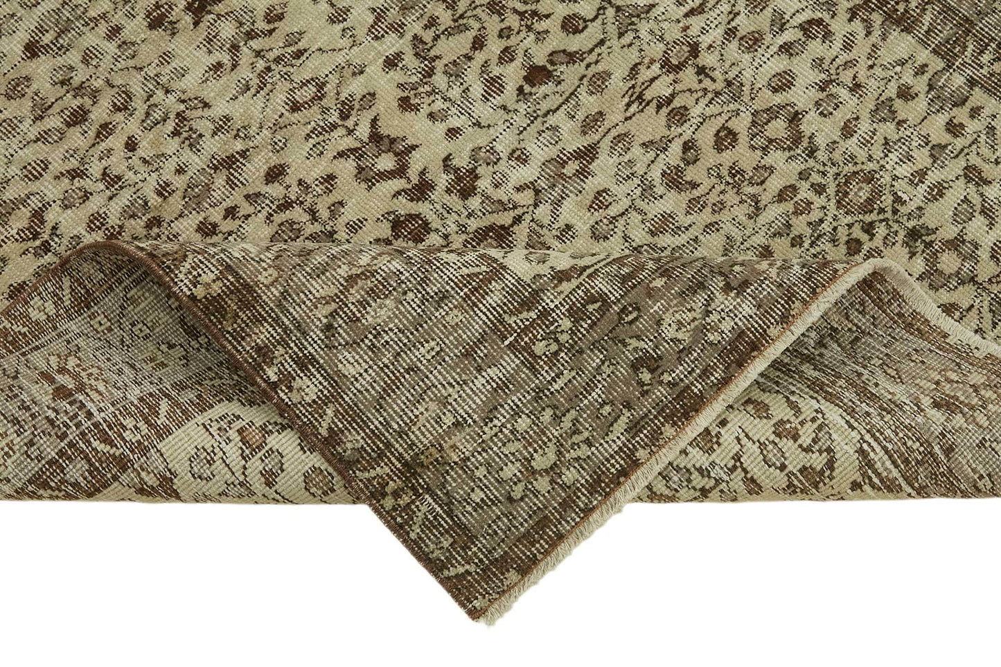 4x6 Beige Turkish Vintage Area Rug - 45801