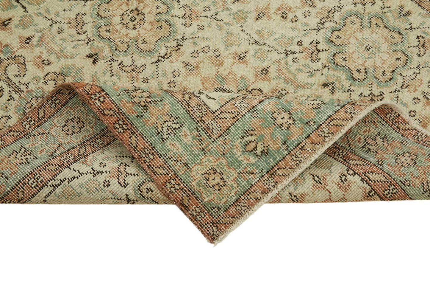4x7 Beige Turkish Vintage Area Rug - 45804