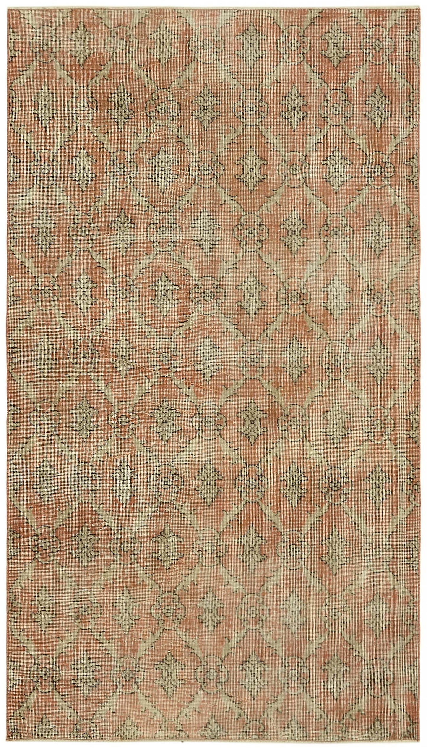 4x7 Orange Turkish Vintage Area Rug - 45805