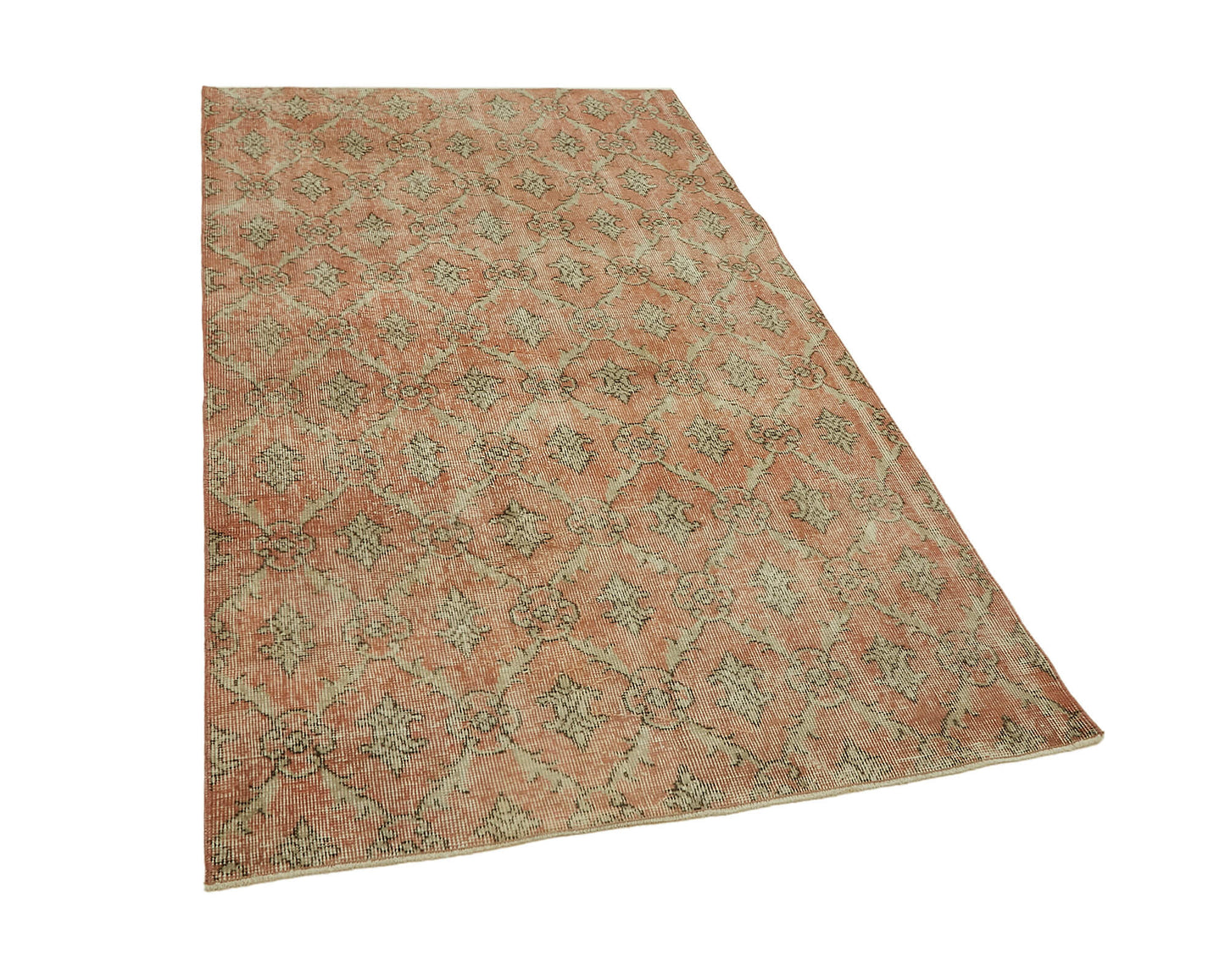 4x7 Orange Turkish Vintage Area Rug - 45805