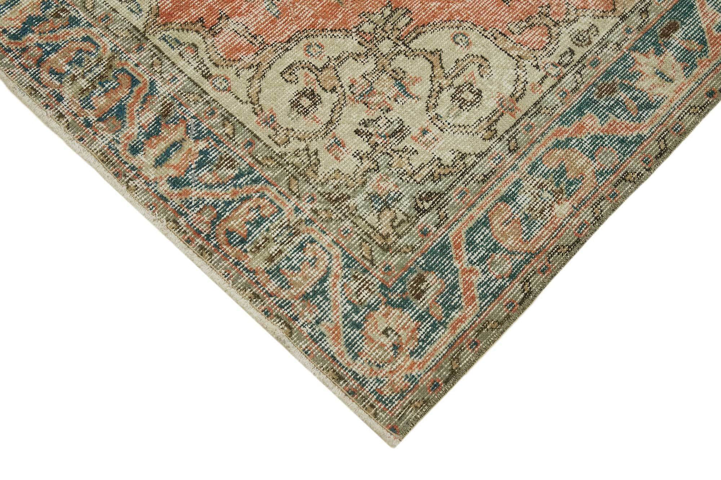 4x7 Orange Turkish Vintage Area Rug - 45808