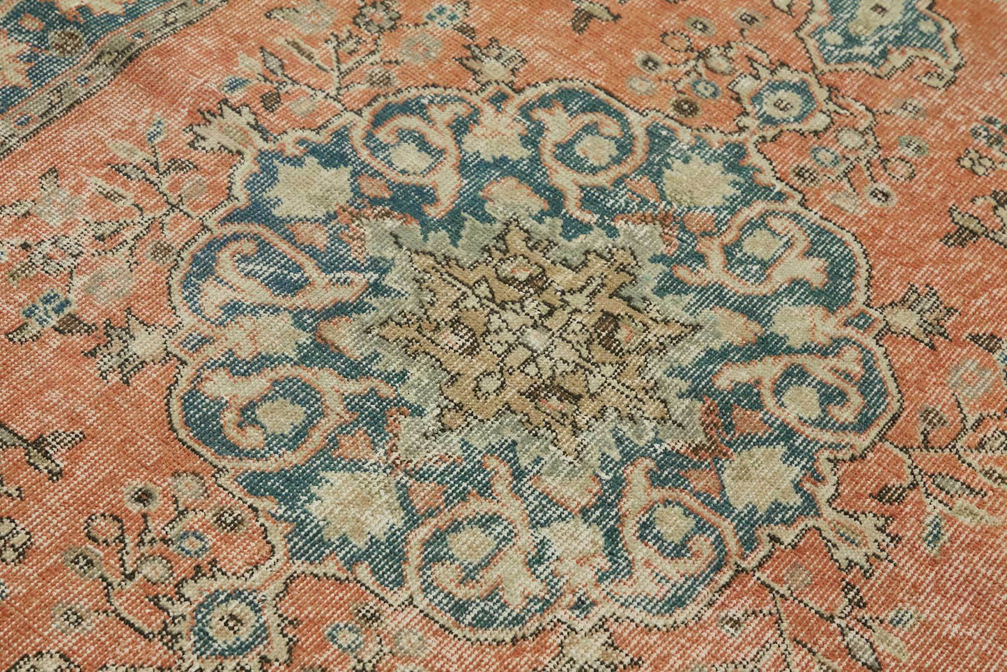 4x7 Orange Turkish Vintage Area Rug - 45808