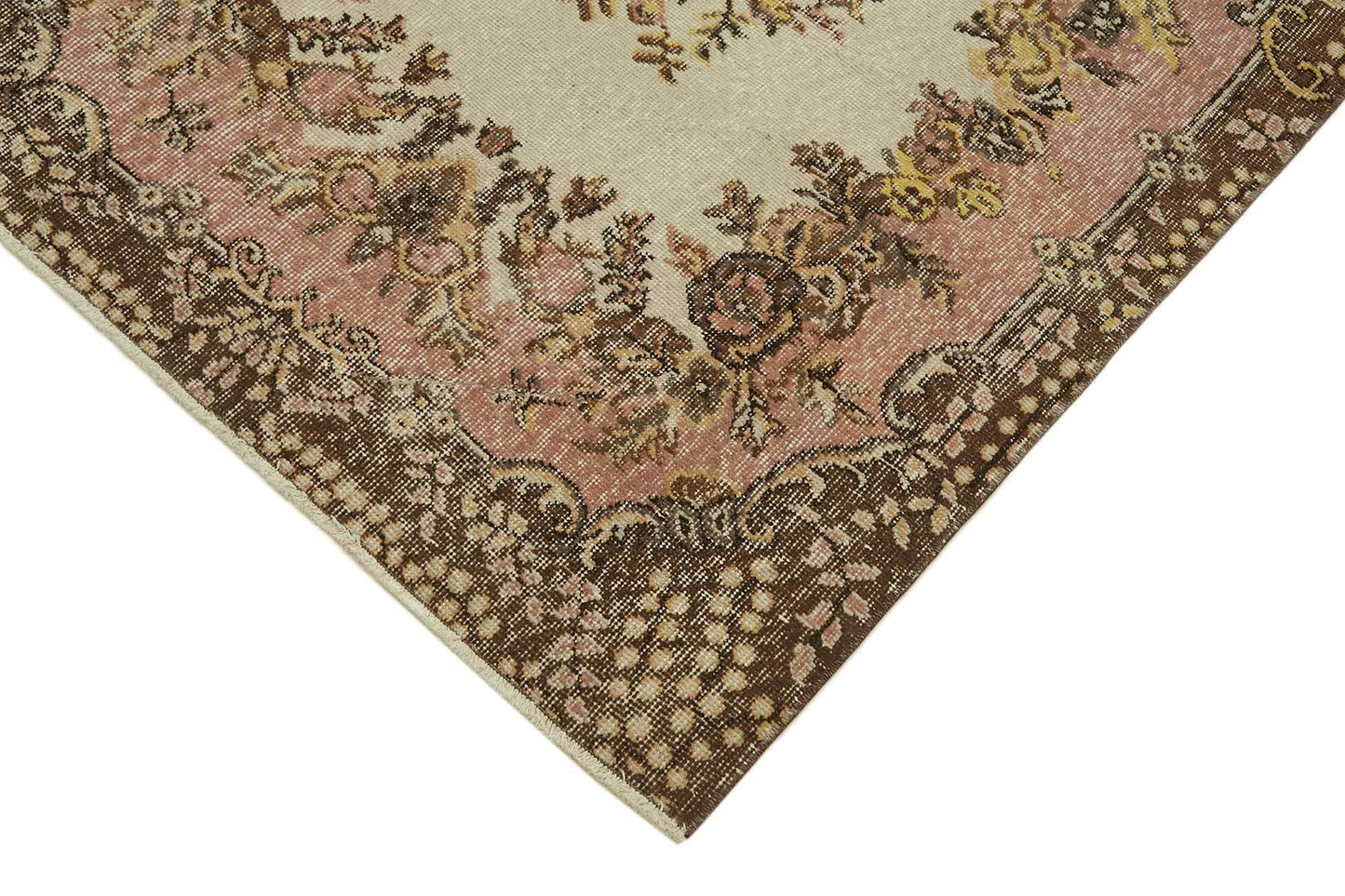 4x7 Beige Turkish Vintage Area Rug - 45809