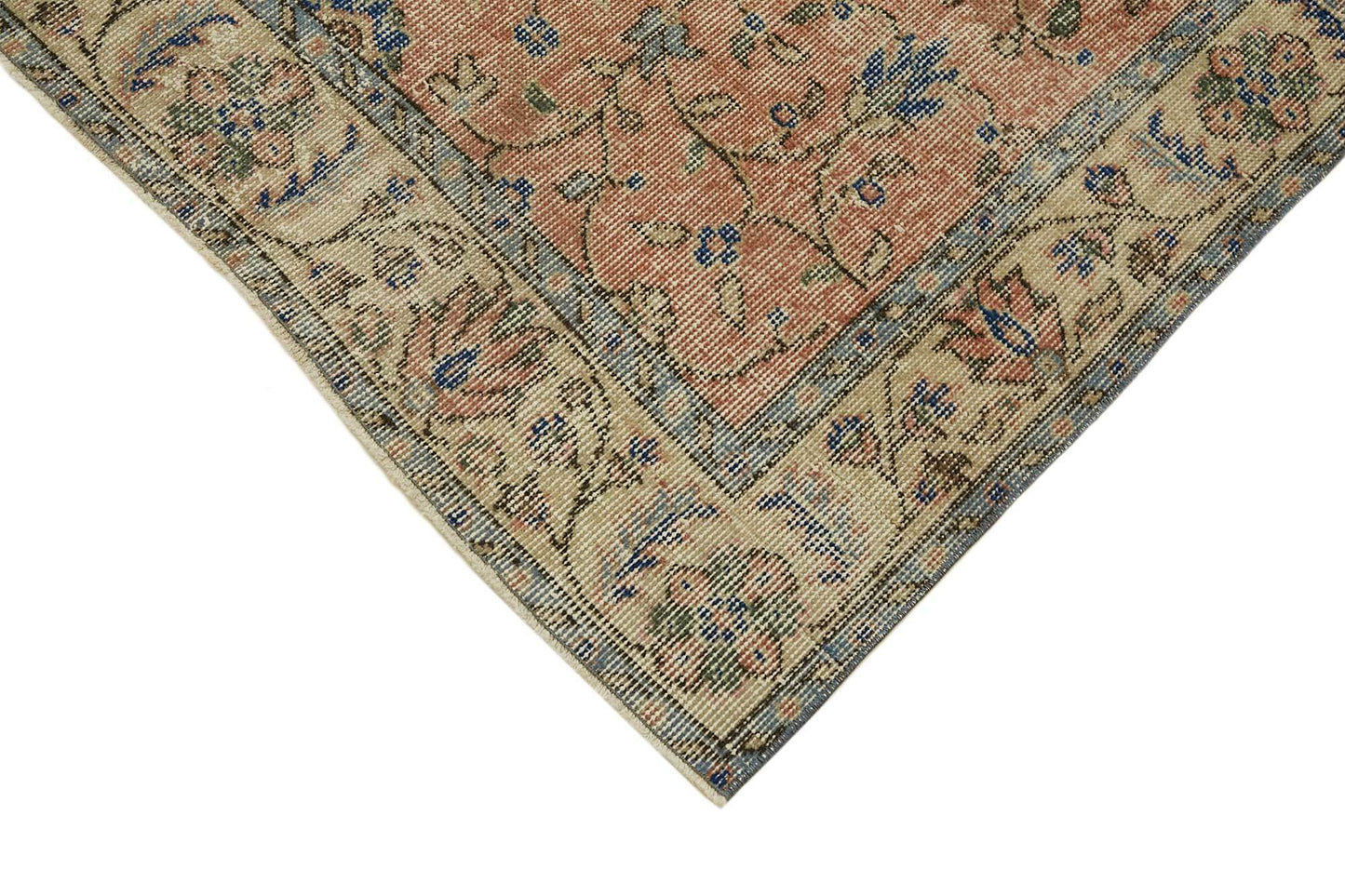 4x7 Beige Turkish Vintage Area Rug - 45811