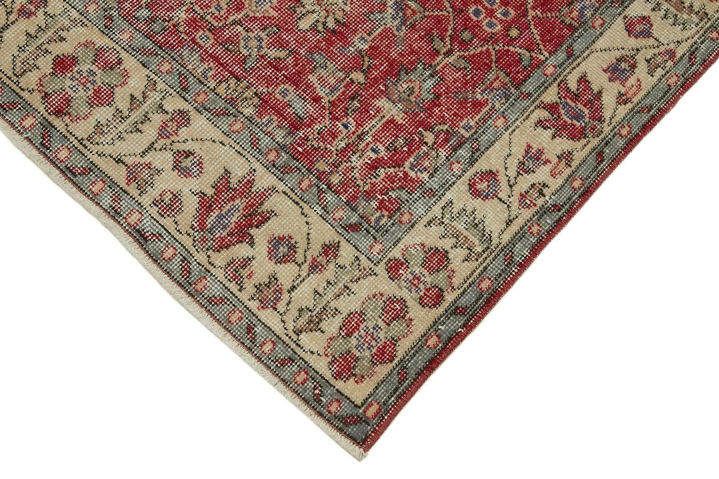 4x7 Red Turkish Vintage Area Rug - 45817
