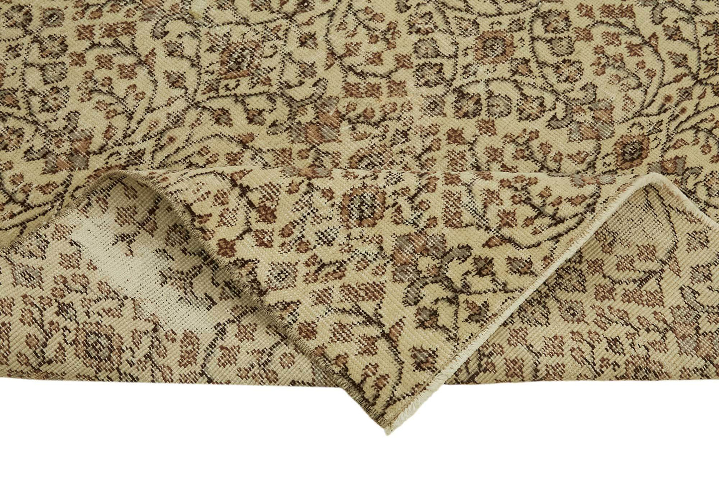 4x6 Beige Turkish Vintage Area Rug - 45818