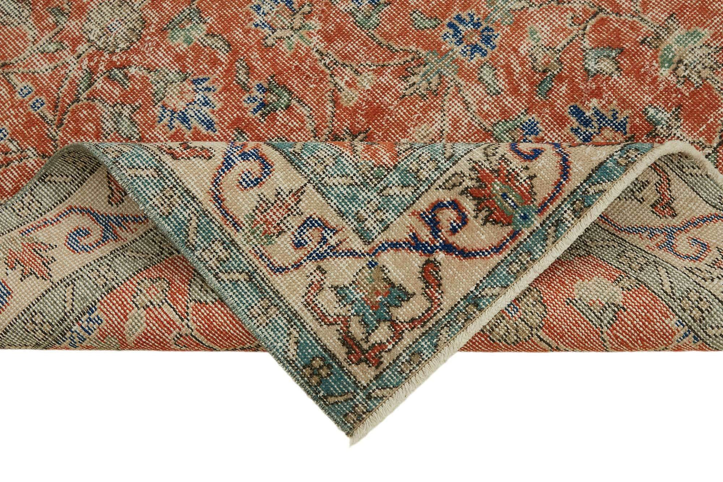 4x7 Beige Turkish Vintage Area Rug - 45819