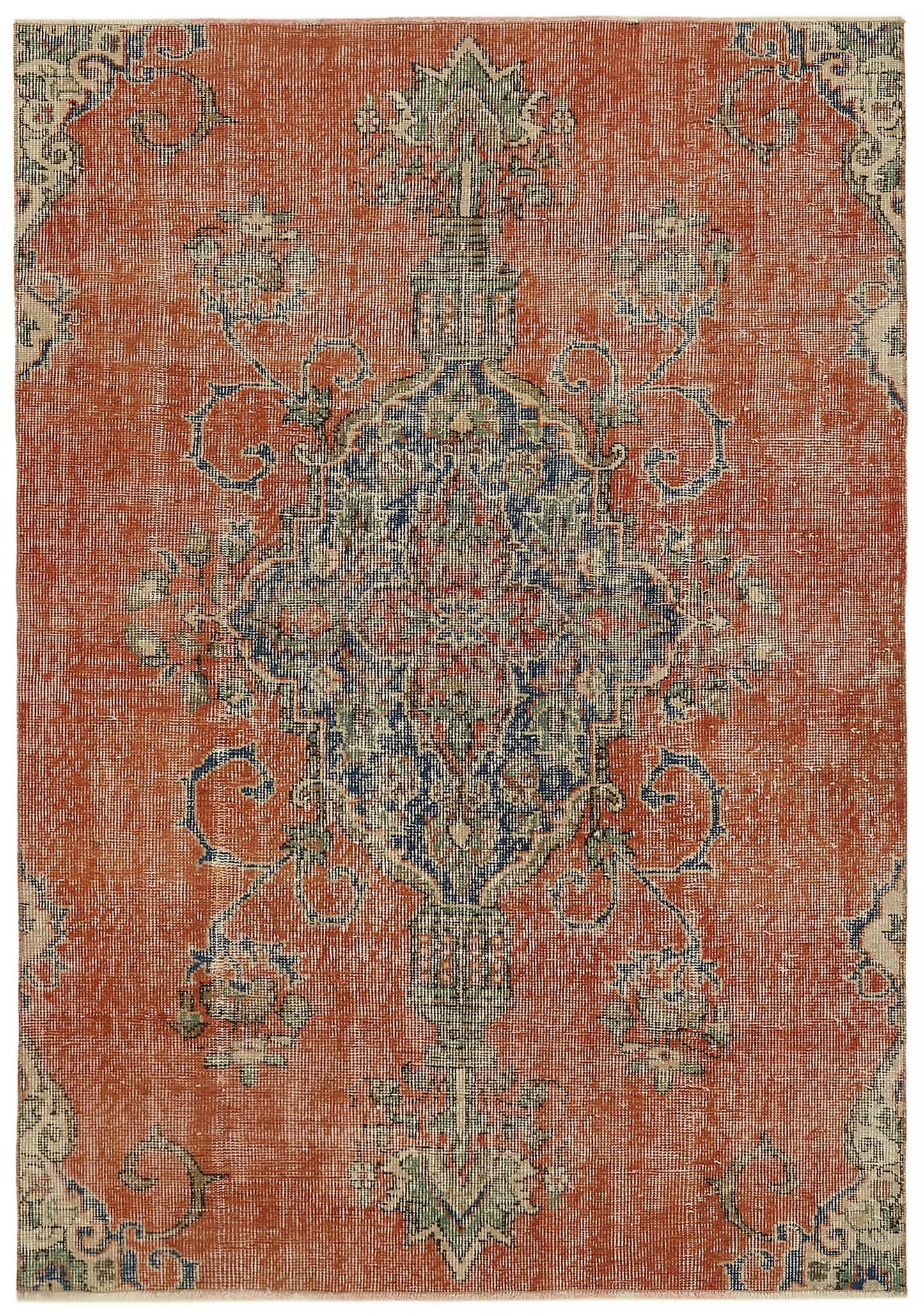 4x6 Red Turkish Vintage Area Rug - 45820