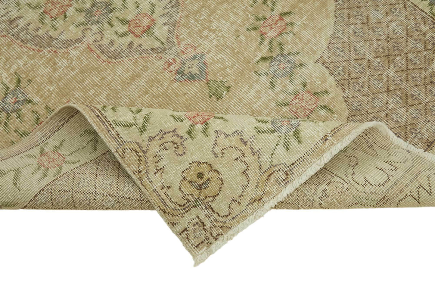 4x7 Beige Turkish Vintage Area Rug - 45822