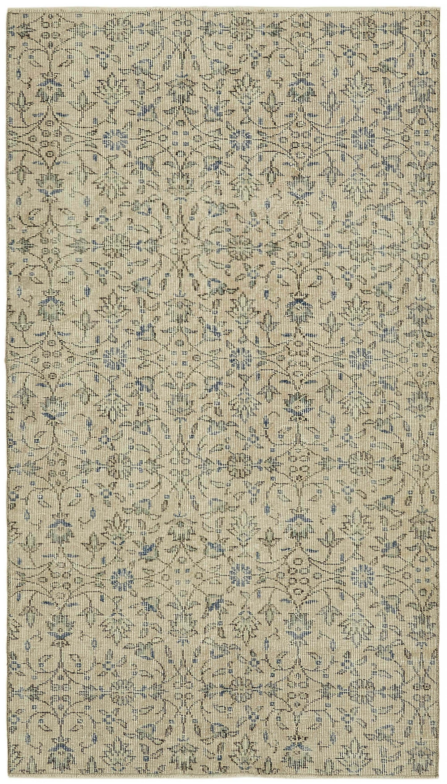 4x7 Beige Turkish Vintage Area Rug - 45827