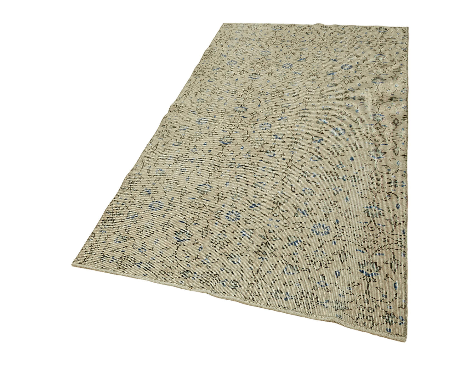 4x7 Beige Turkish Vintage Area Rug - 45827