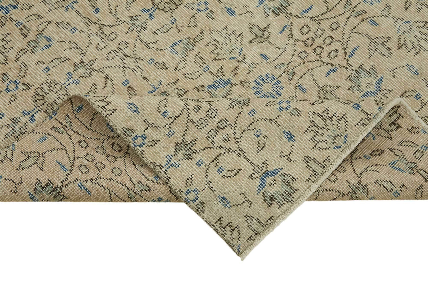 4x7 Beige Turkish Vintage Area Rug - 45827