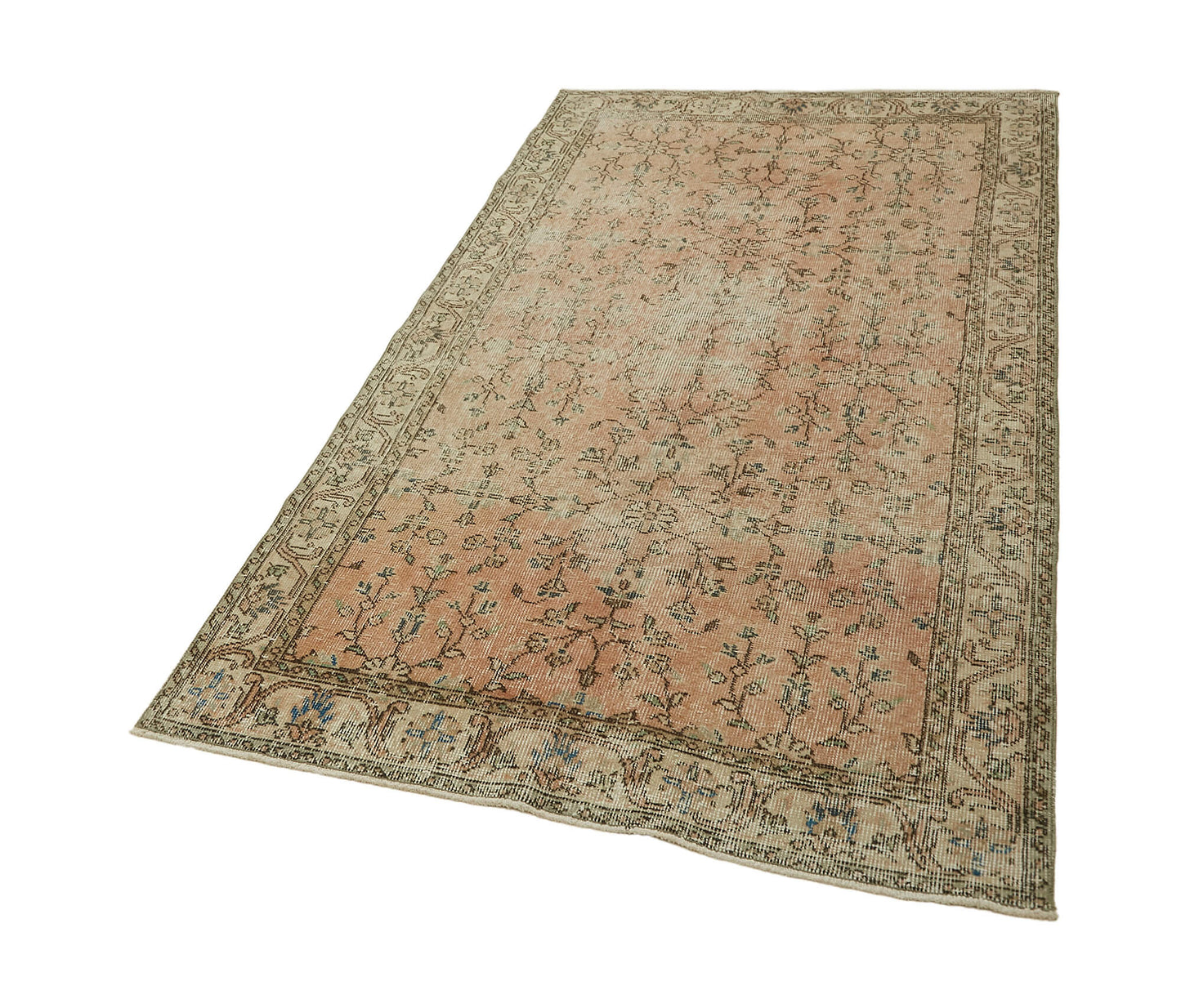 4x7 Beige Turkish Vintage Area Rug - 45830