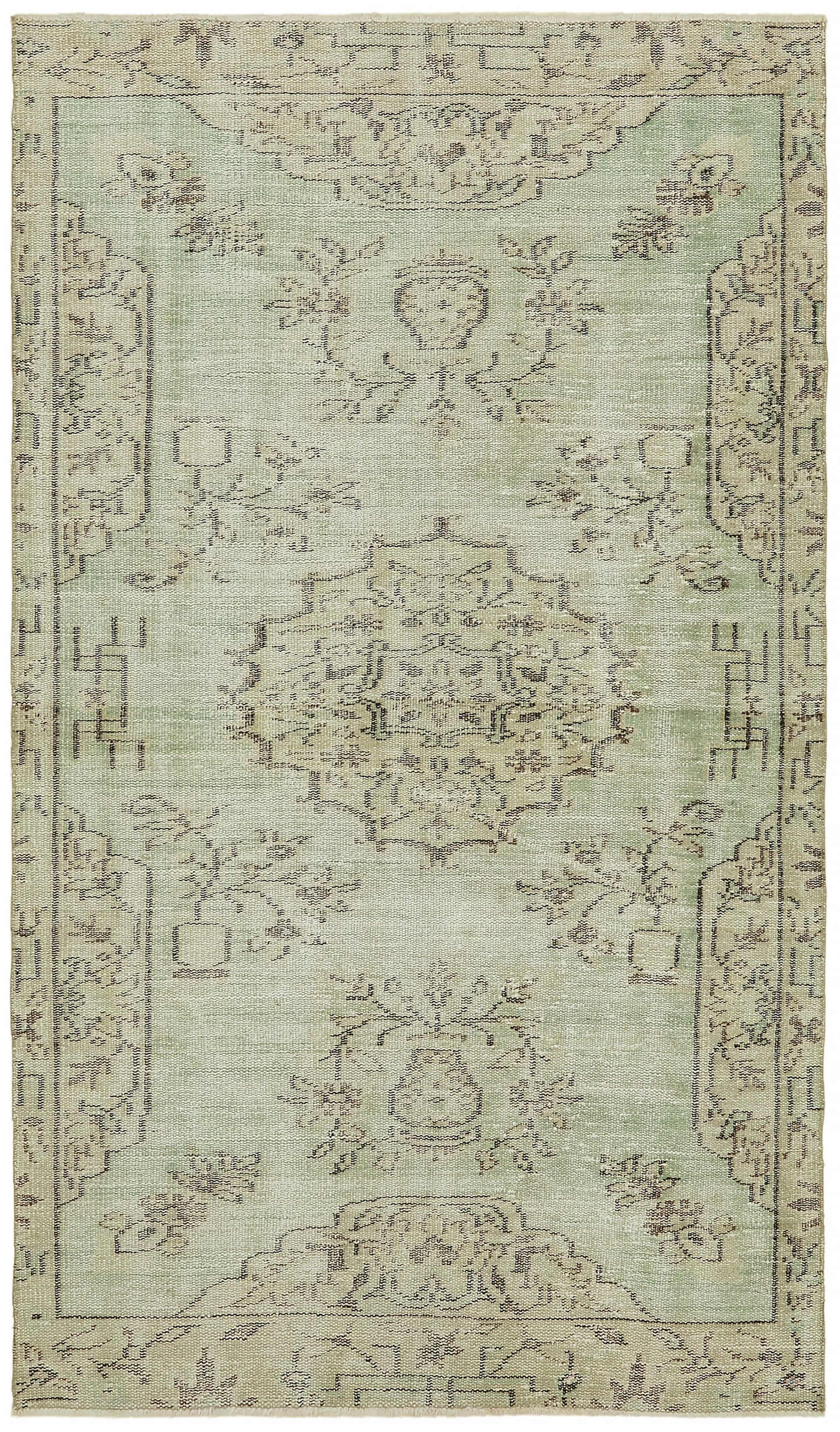 4x7 Beige Turkish Vintage Area Rug - 45838