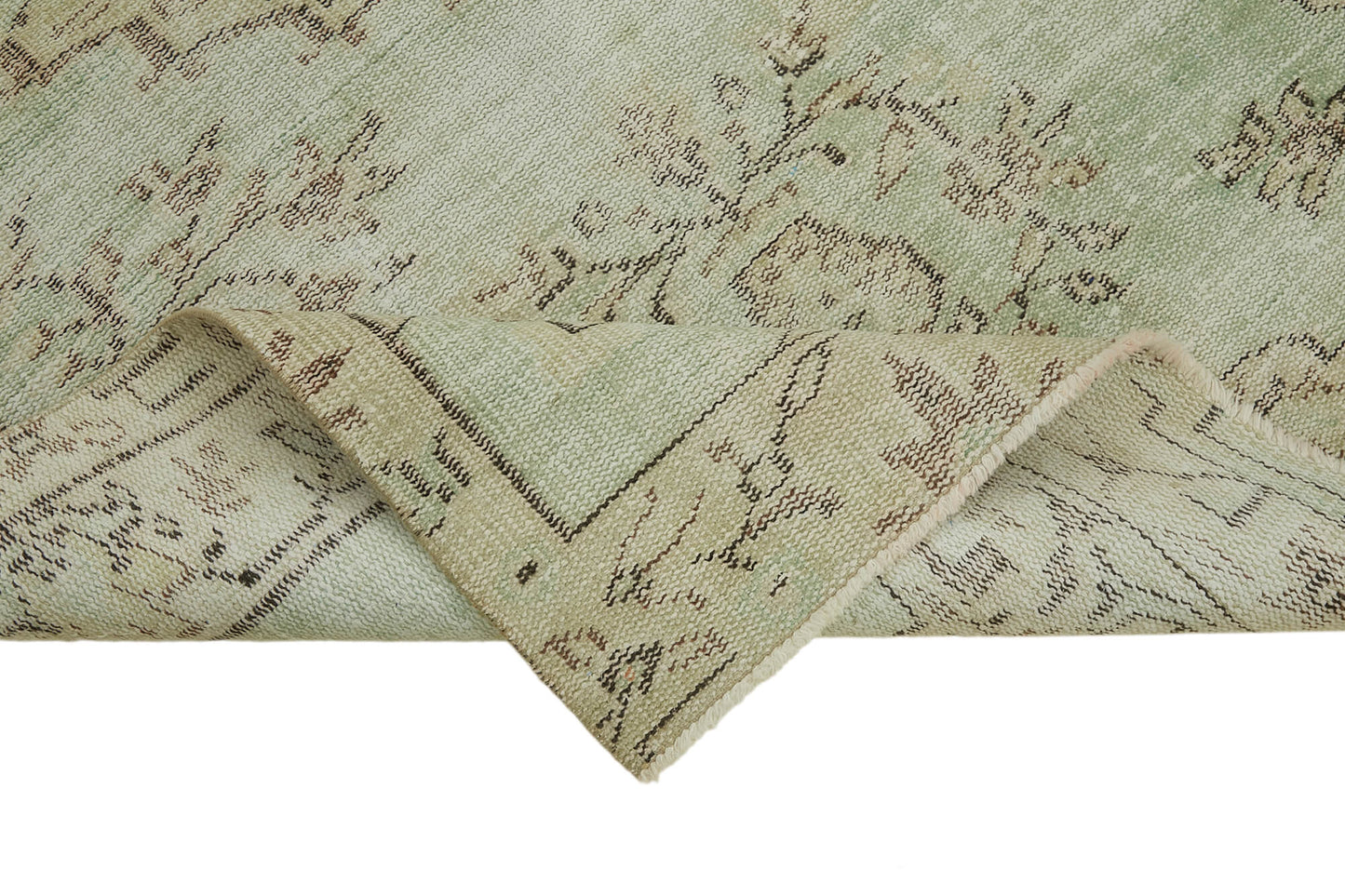 4x7 Beige Turkish Vintage Area Rug - 45838