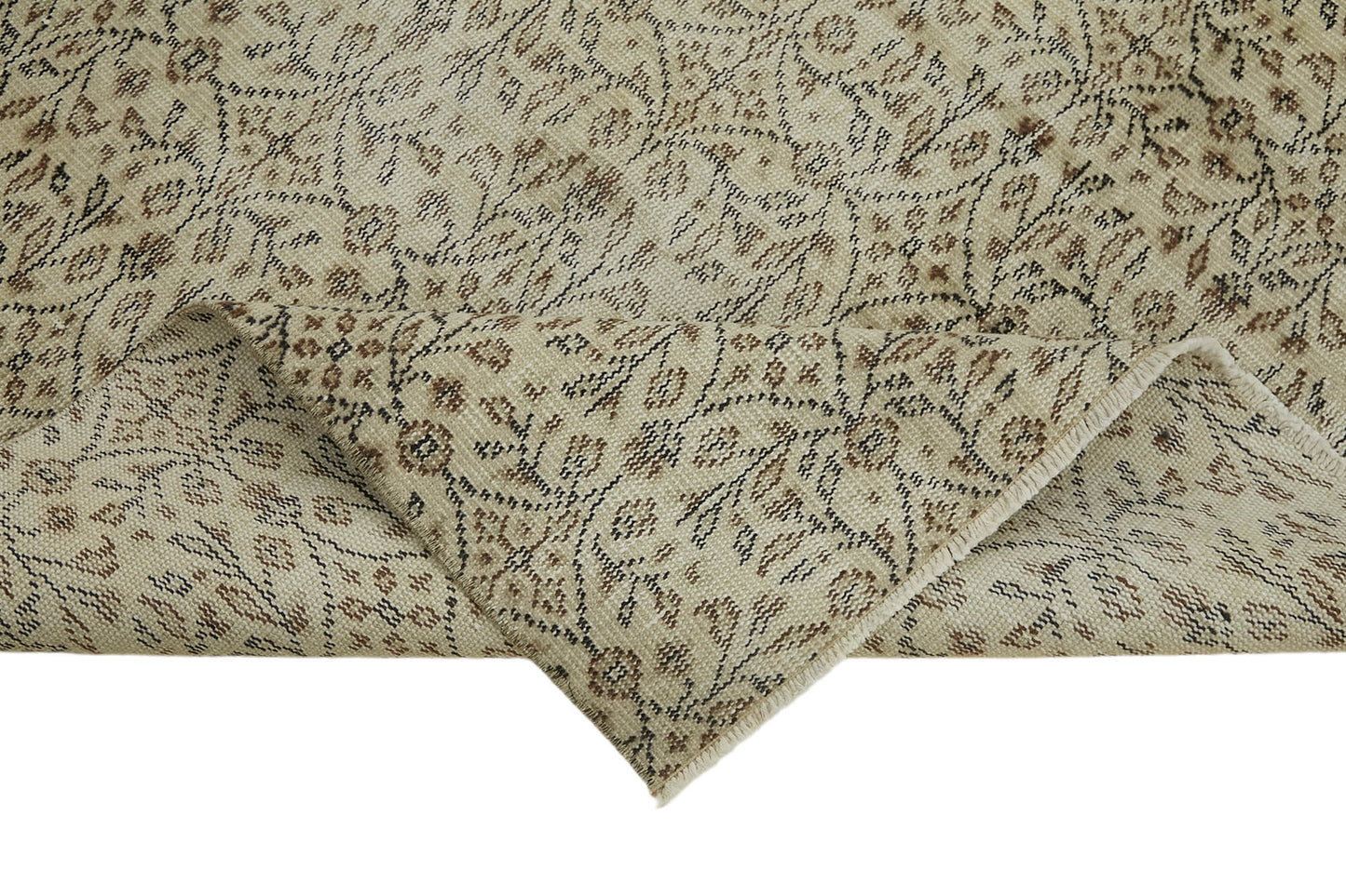 4x7 Beige Turkish Vintage Area Rug - 45840