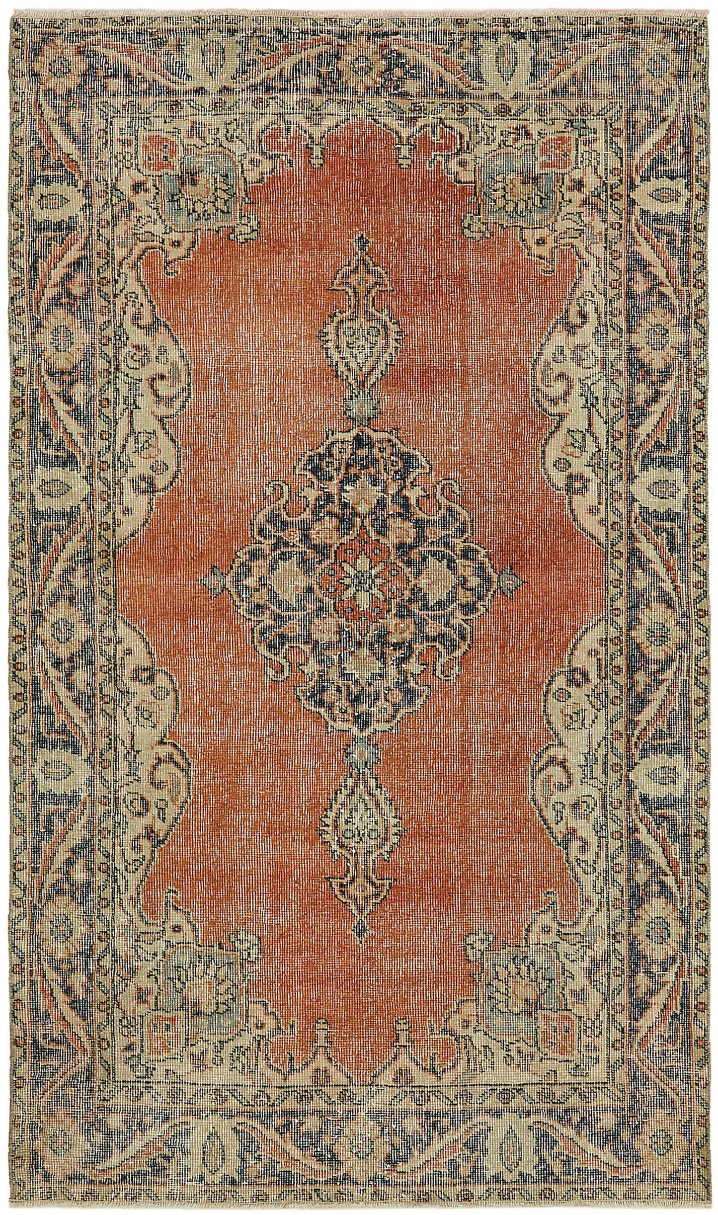 4x6 Red Turkish Vintage Area Rug - 45841
