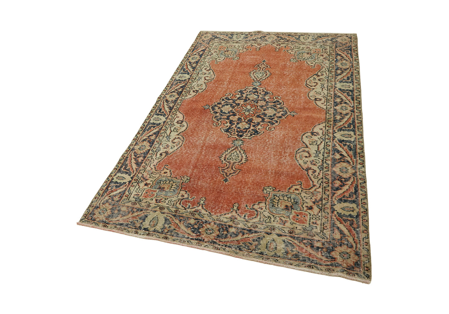 4x6 Red Turkish Vintage Area Rug - 45841