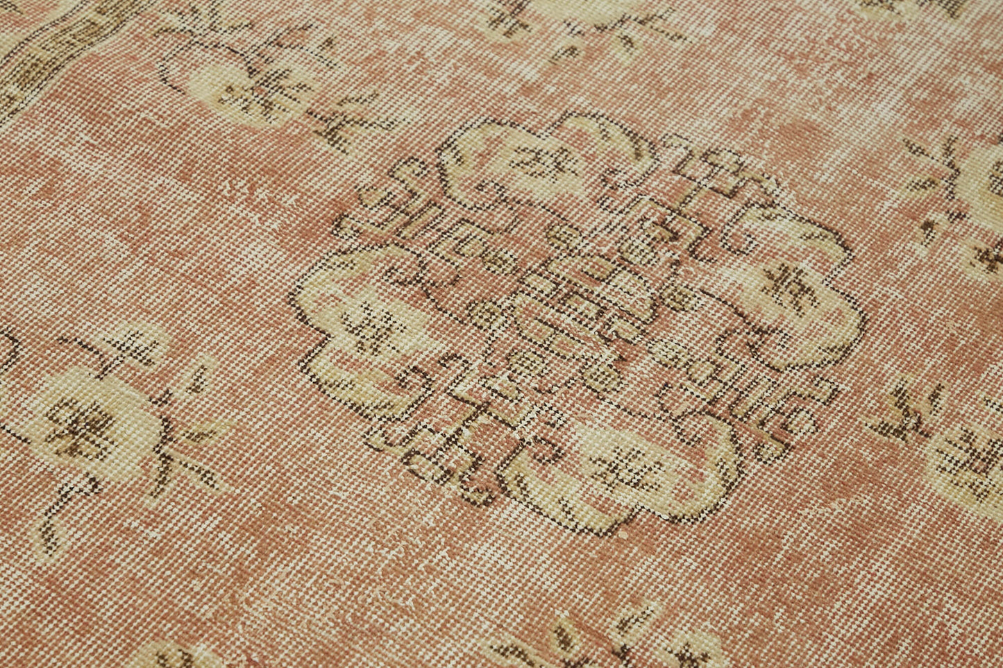 4x7 Beige Turkish Vintage Area Rug - 45849