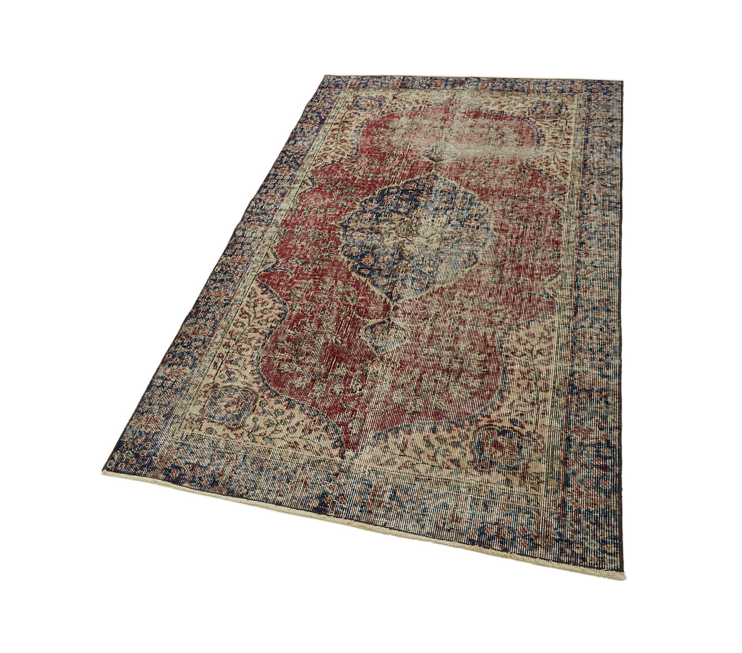 4x6 Red Turkish Vintage Area Rug - 45854