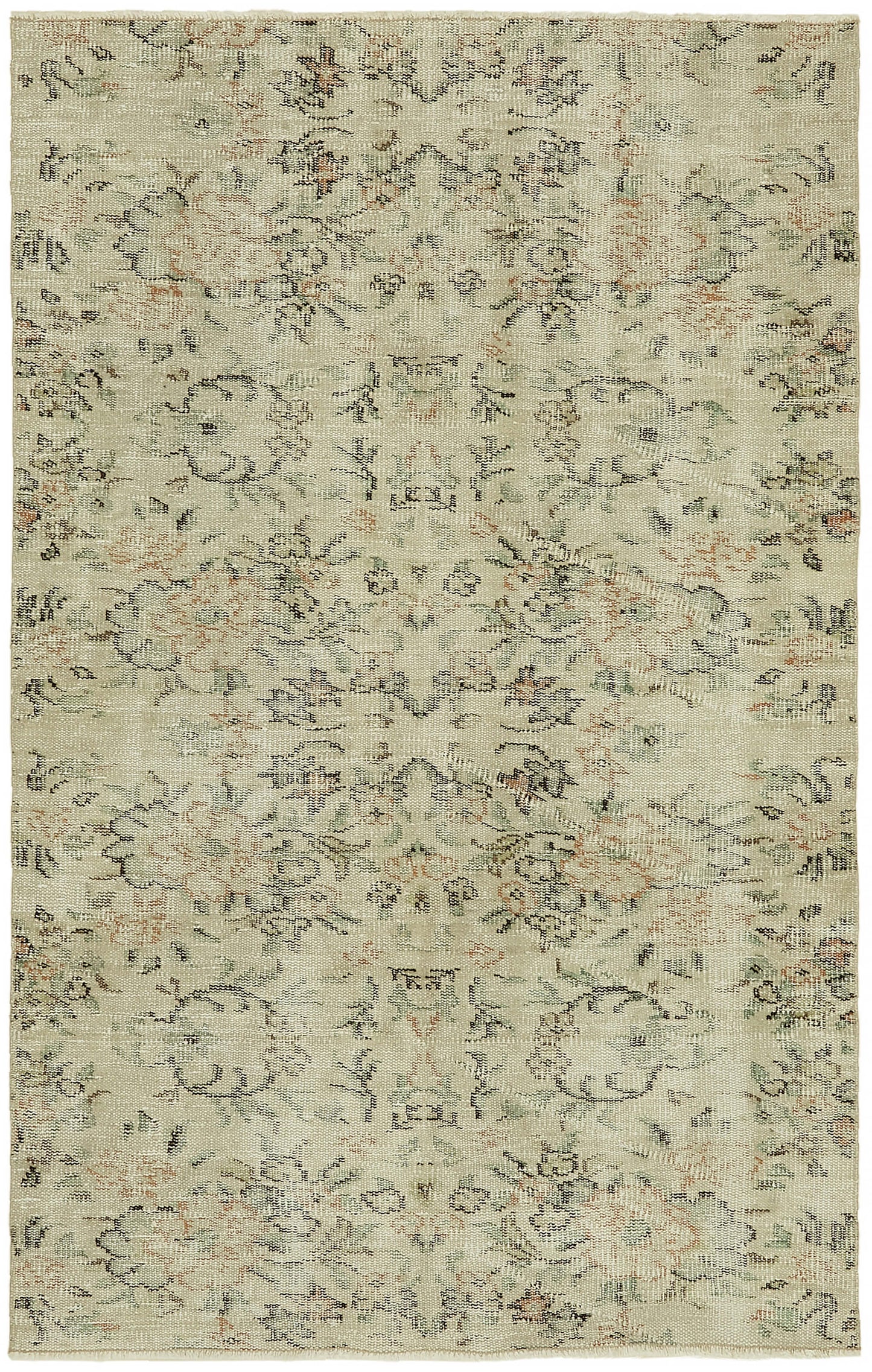 4x6 Beige Turkish Vintage Area Rug - 45861