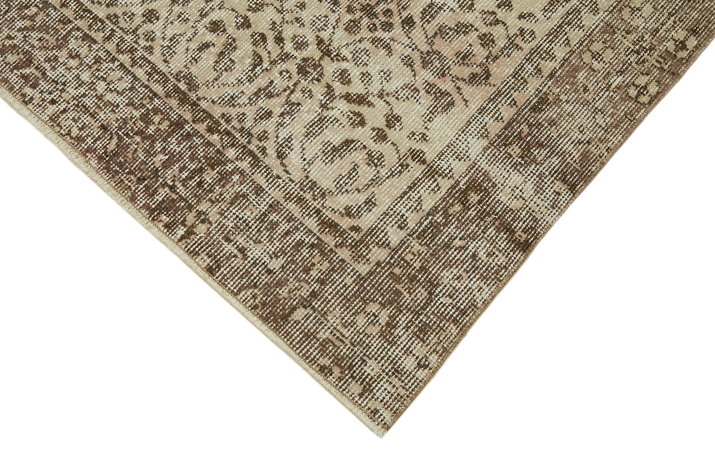 4x6 Beige Turkish Vintage Area Rug - 45863