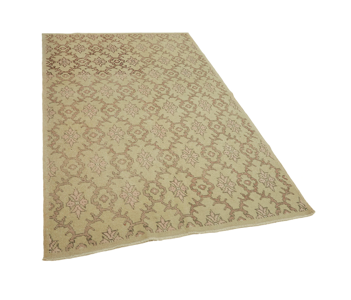 5x7 Beige Turkish Vintage Area Rug - 45869