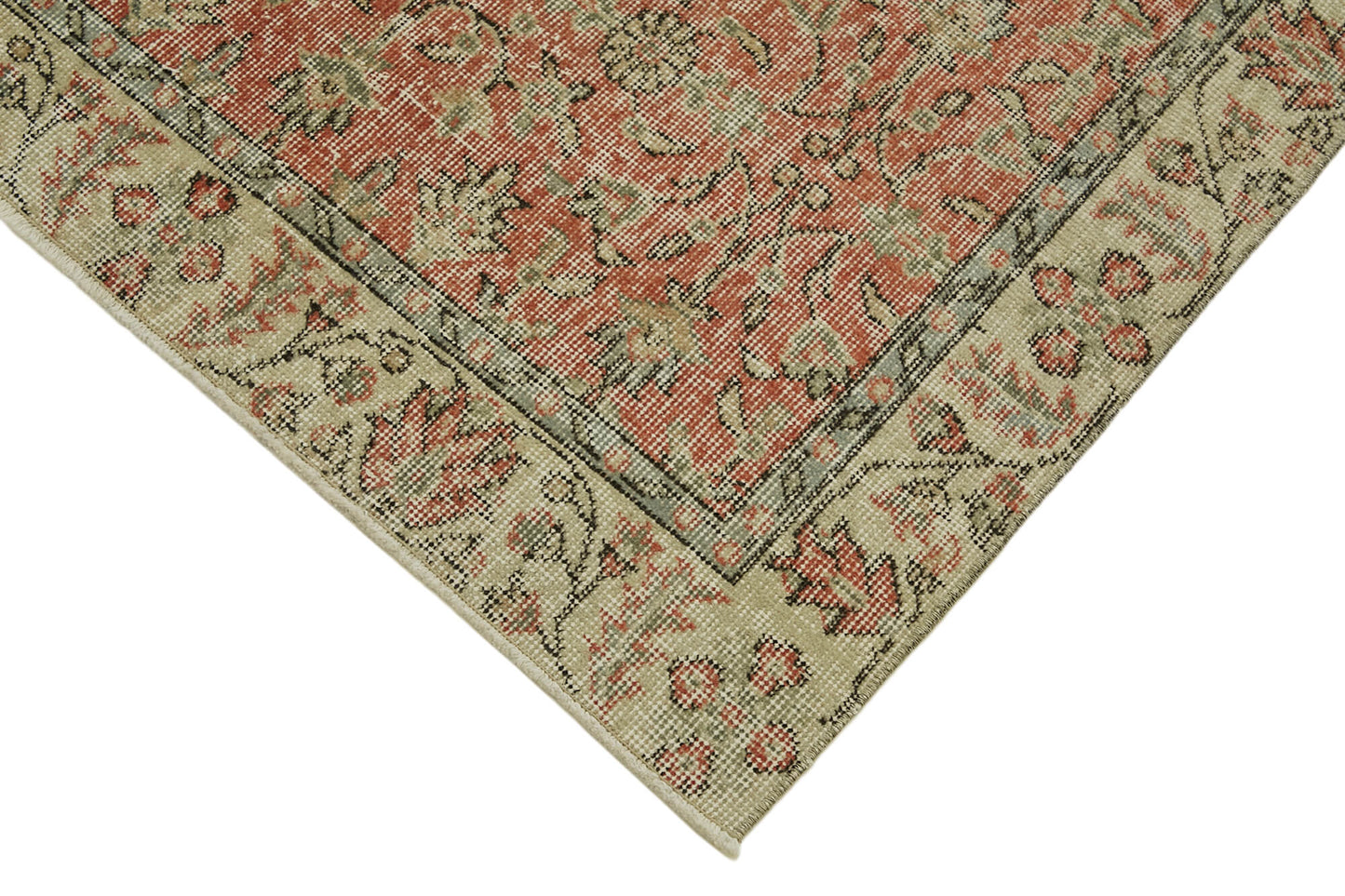 3x6 Beige Turkish Vintage Area Rug - 45872