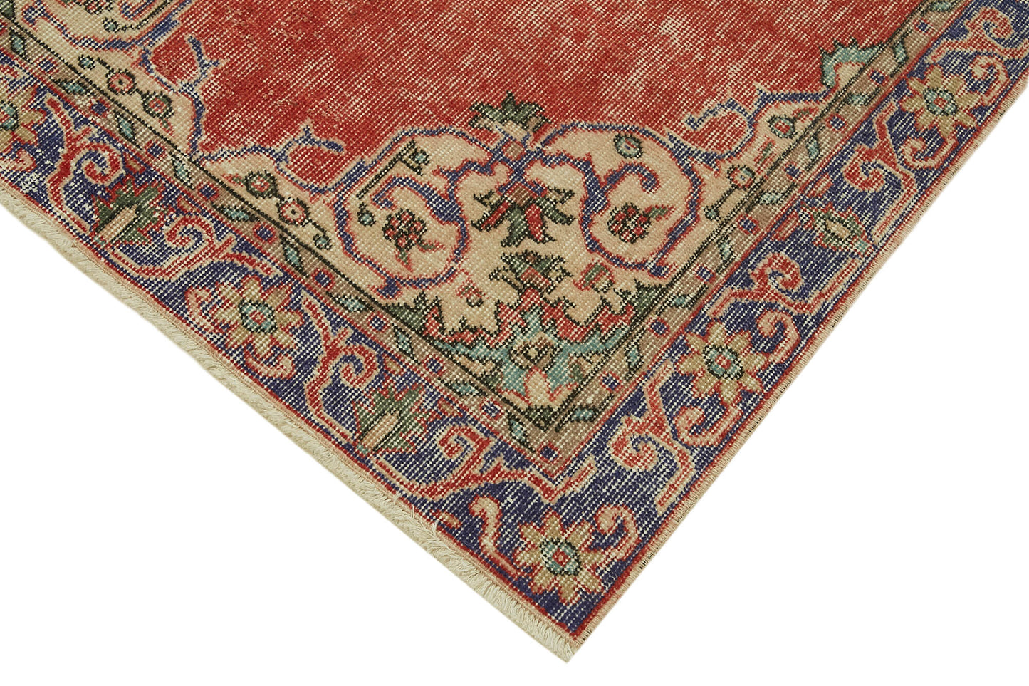 3x7 Red Turkish Vintage Area Rug - 45876