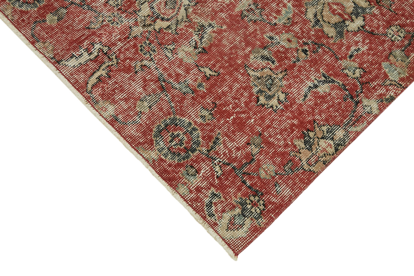 3x6 Red Turkish Vintage Area Rug - 45877
