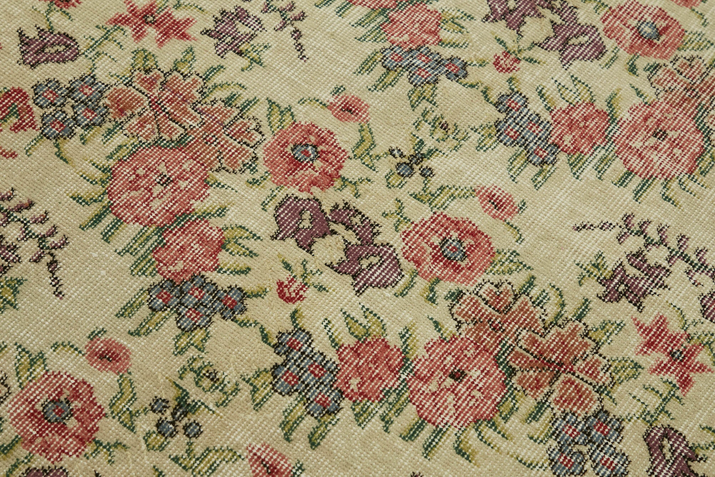 4x7 Beige Turkish Vintage Area Rug - 45879