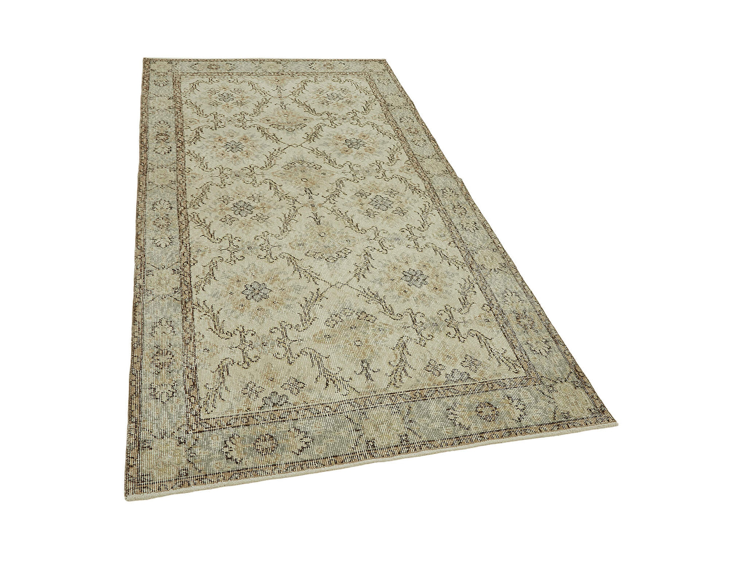 4x7 Beige Turkish Vintage Area Rug - 45884