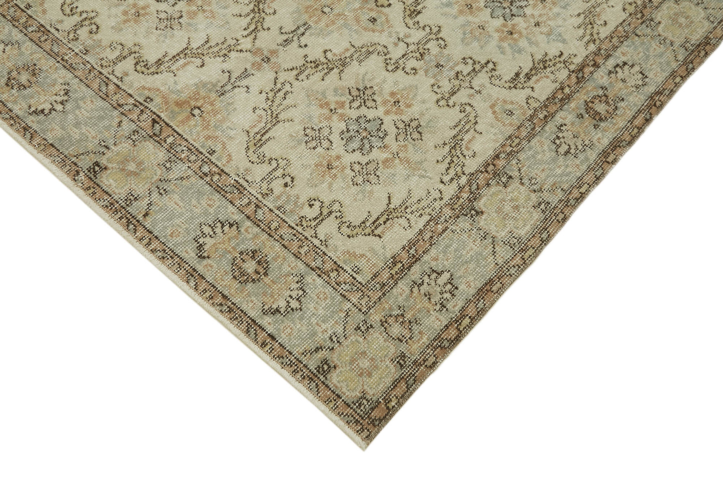 4x7 Beige Turkish Vintage Area Rug - 45884