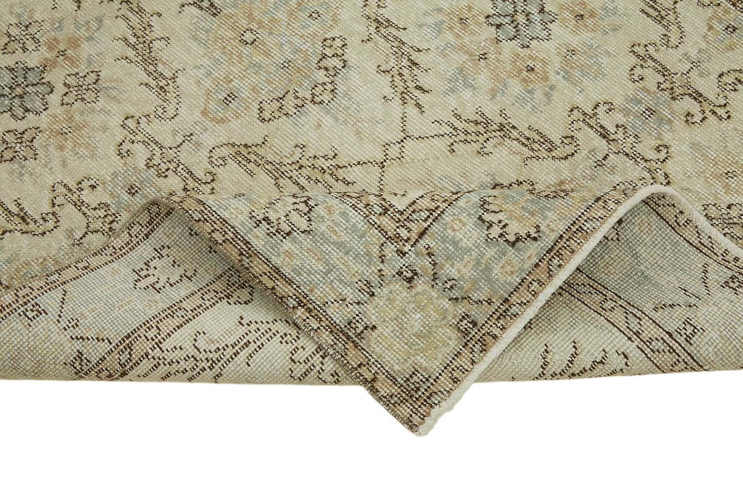 4x7 Beige Turkish Vintage Area Rug - 45884