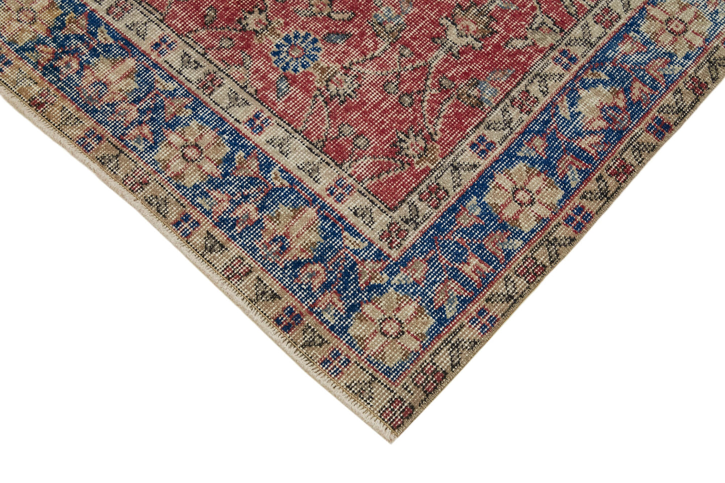 4x7 Red Turkish Vintage Area Rug - 45886