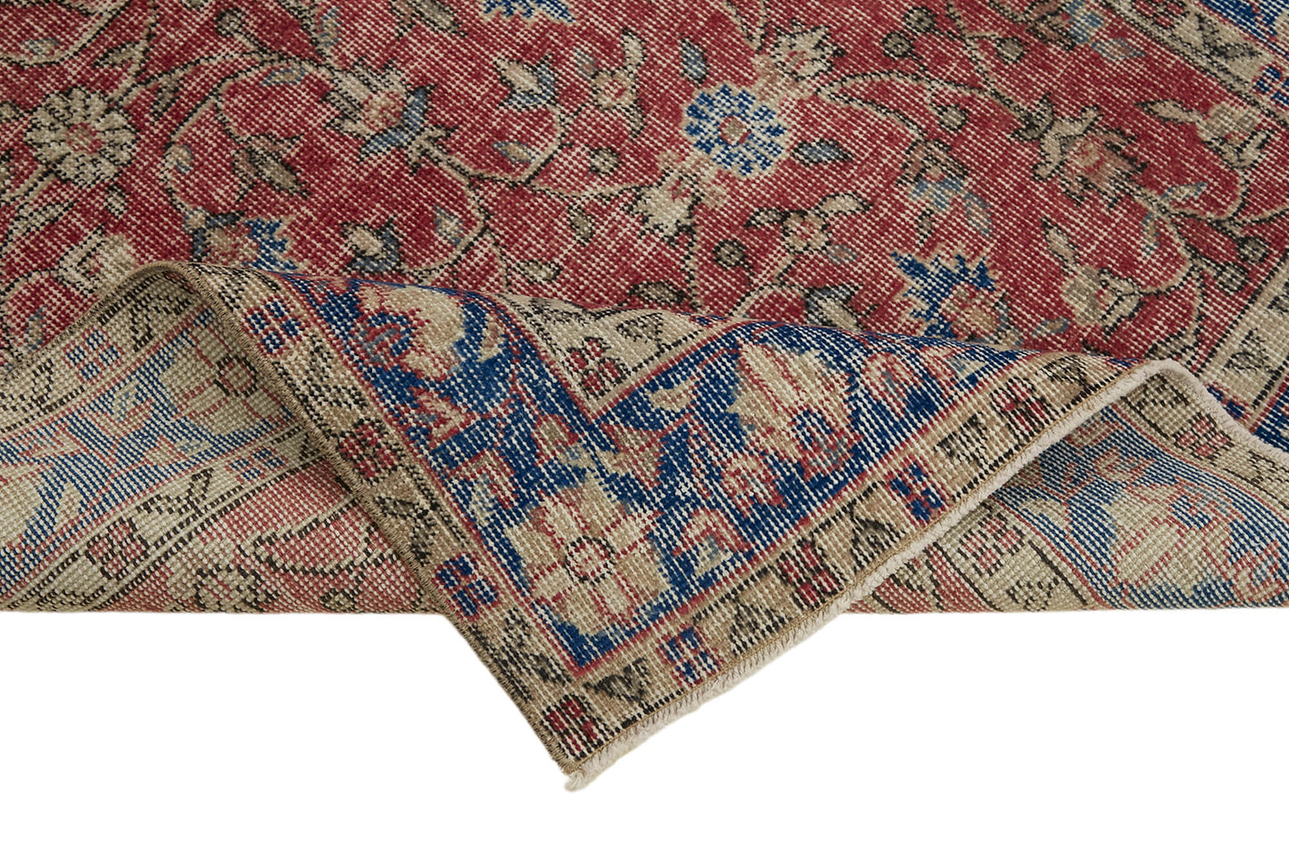 4x7 Red Turkish Vintage Area Rug - 45886