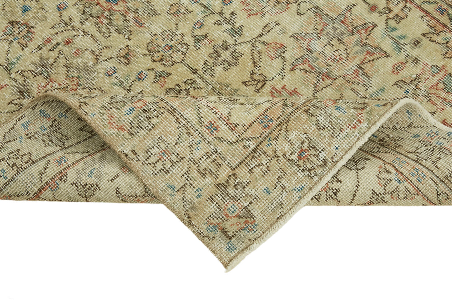 3x7 Beige Turkish Vintage Area Rug - 45892