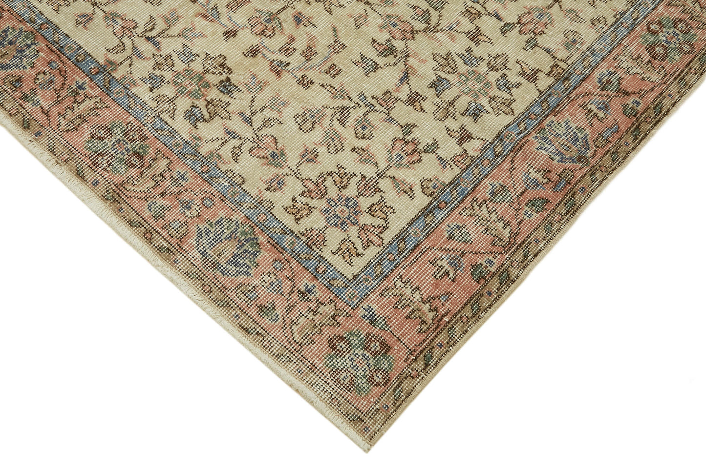 4x7 Beige Turkish Vintage Area Rug - 45896