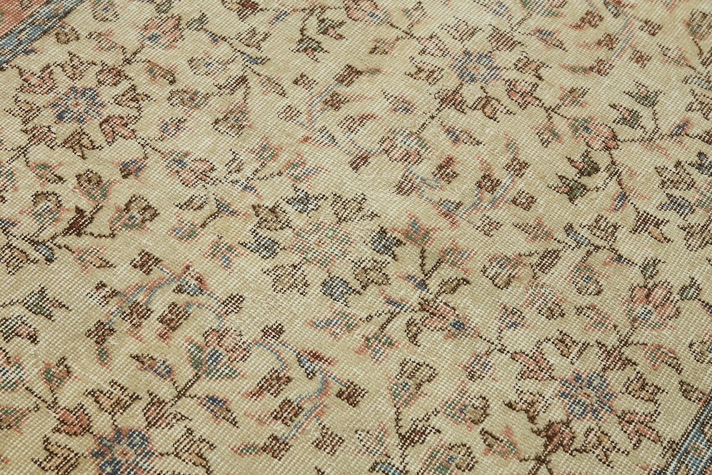 4x7 Beige Turkish Vintage Area Rug - 45896