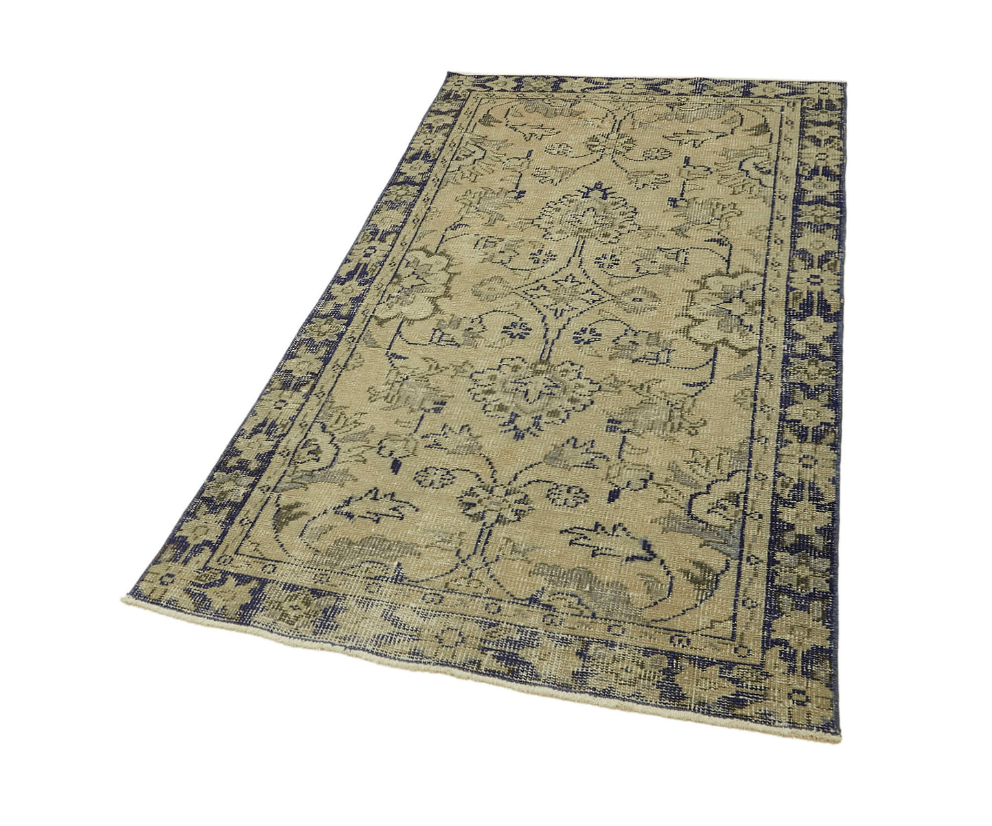 3x6 Beige Turkish Vintage Area Rug - 45901