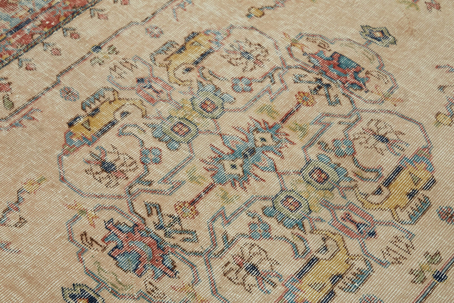 4x7 Beige Turkish Vintage Area Rug - 45902