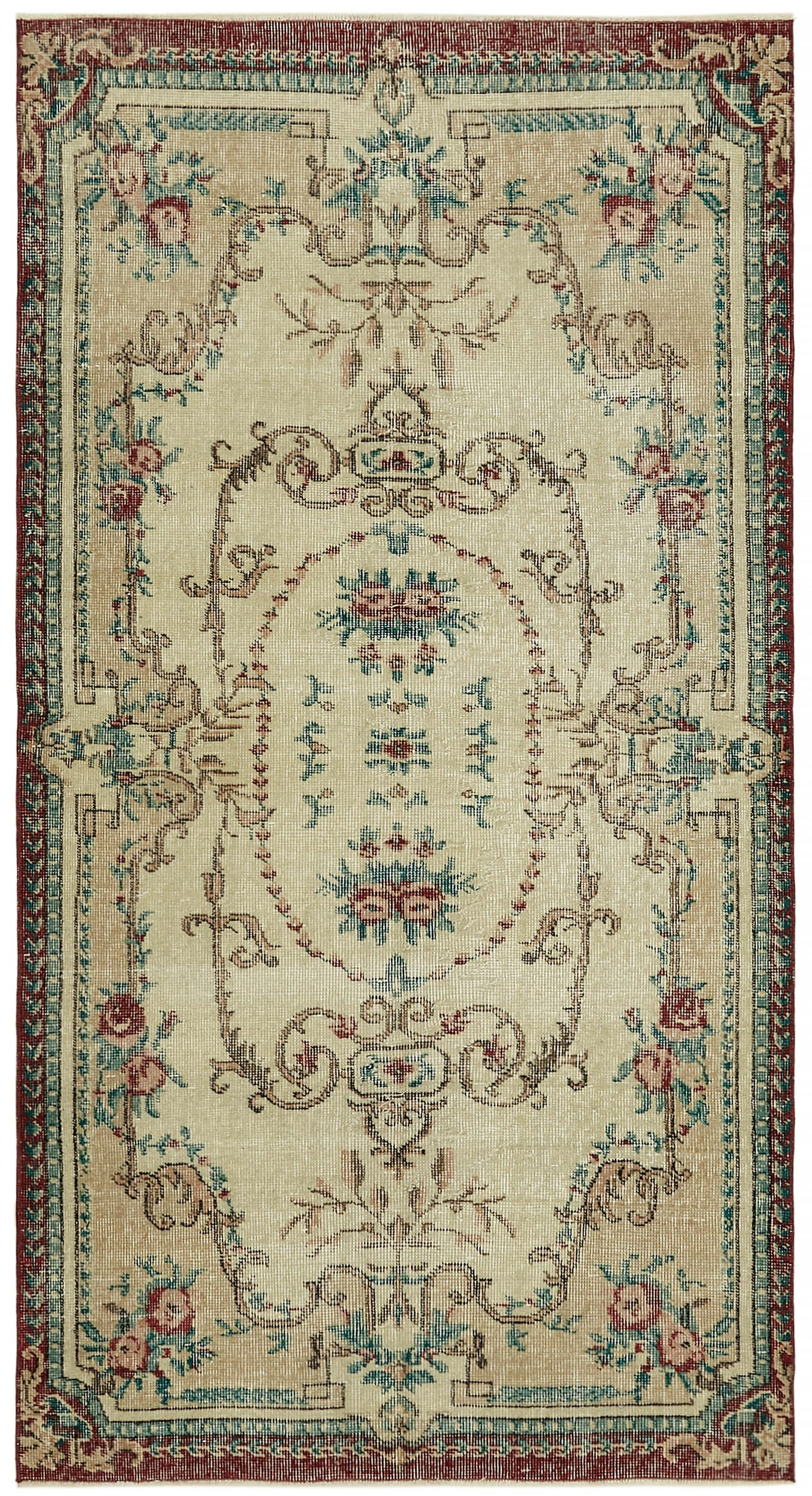 4x7 Red Turkish Vintage Area Rug - 45907