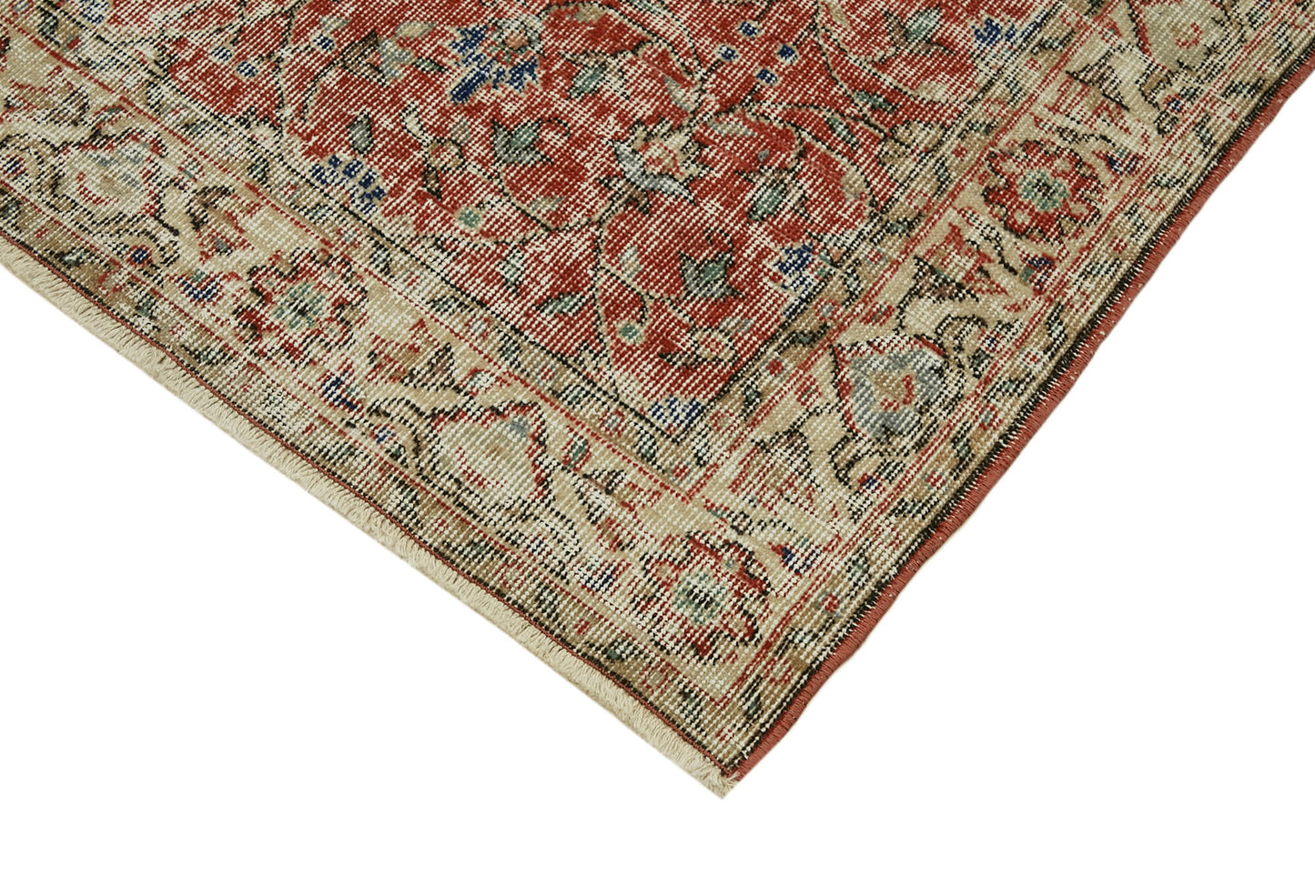 4x7 Red Turkish Vintage Area Rug - 45910