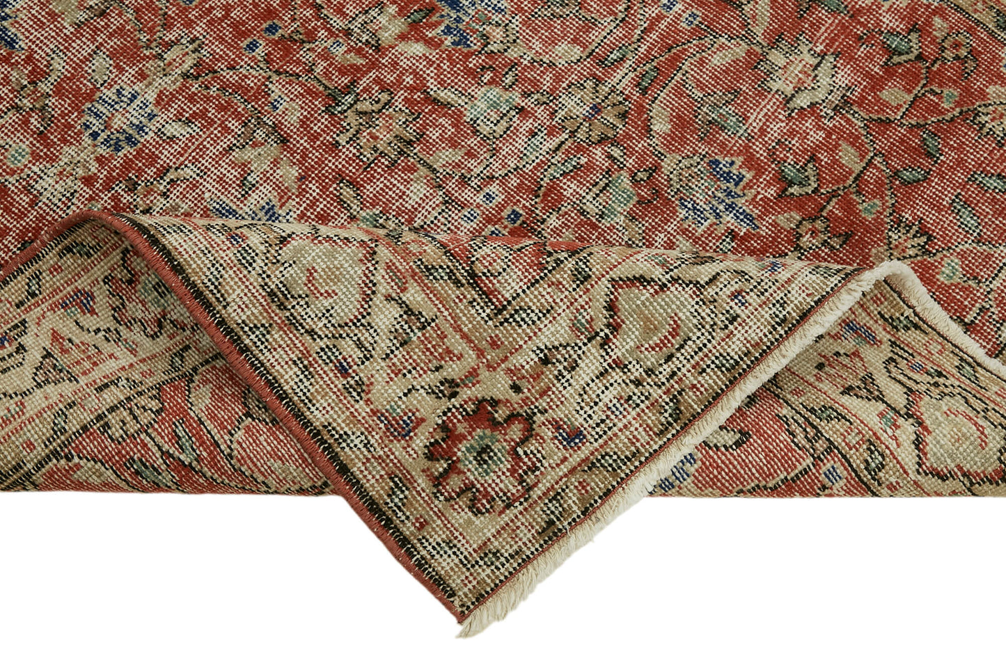 4x7 Red Turkish Vintage Area Rug - 45910