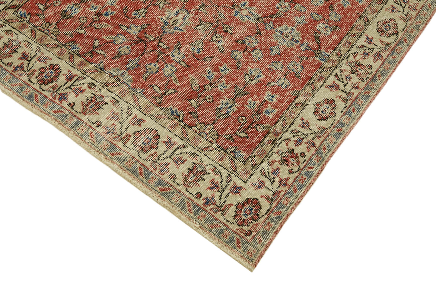 4x7 Red Turkish Vintage Area Rug - 45915