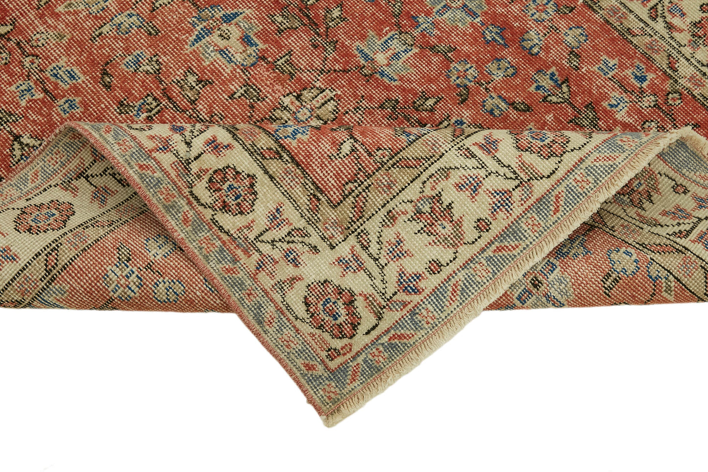 4x7 Red Turkish Vintage Area Rug - 45915