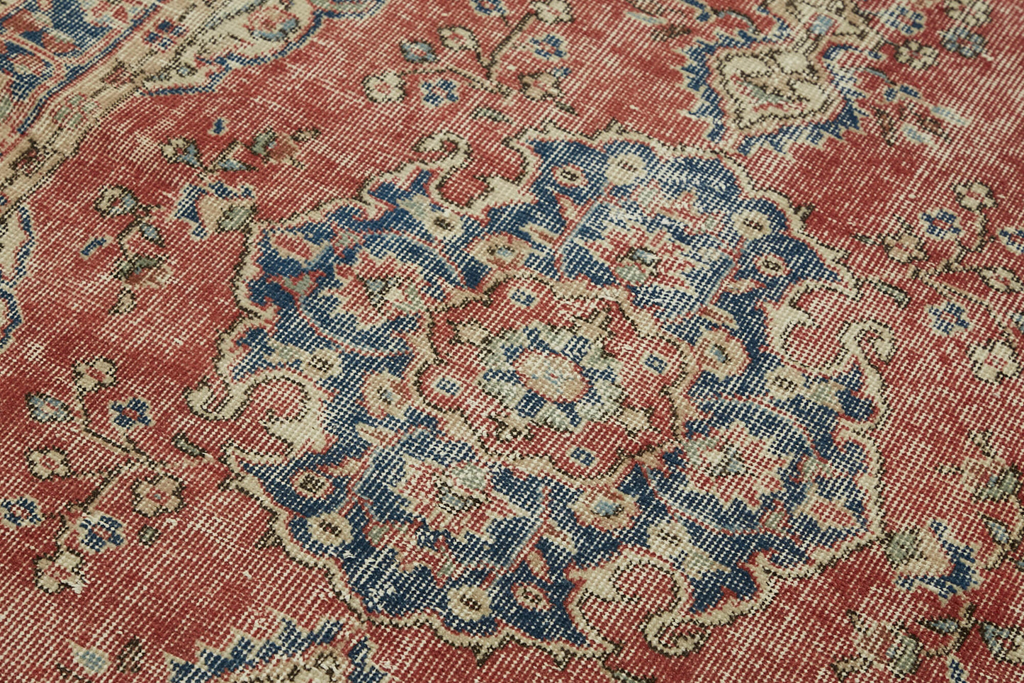 4x6 Beige Turkish Vintage Area Rug - 45916