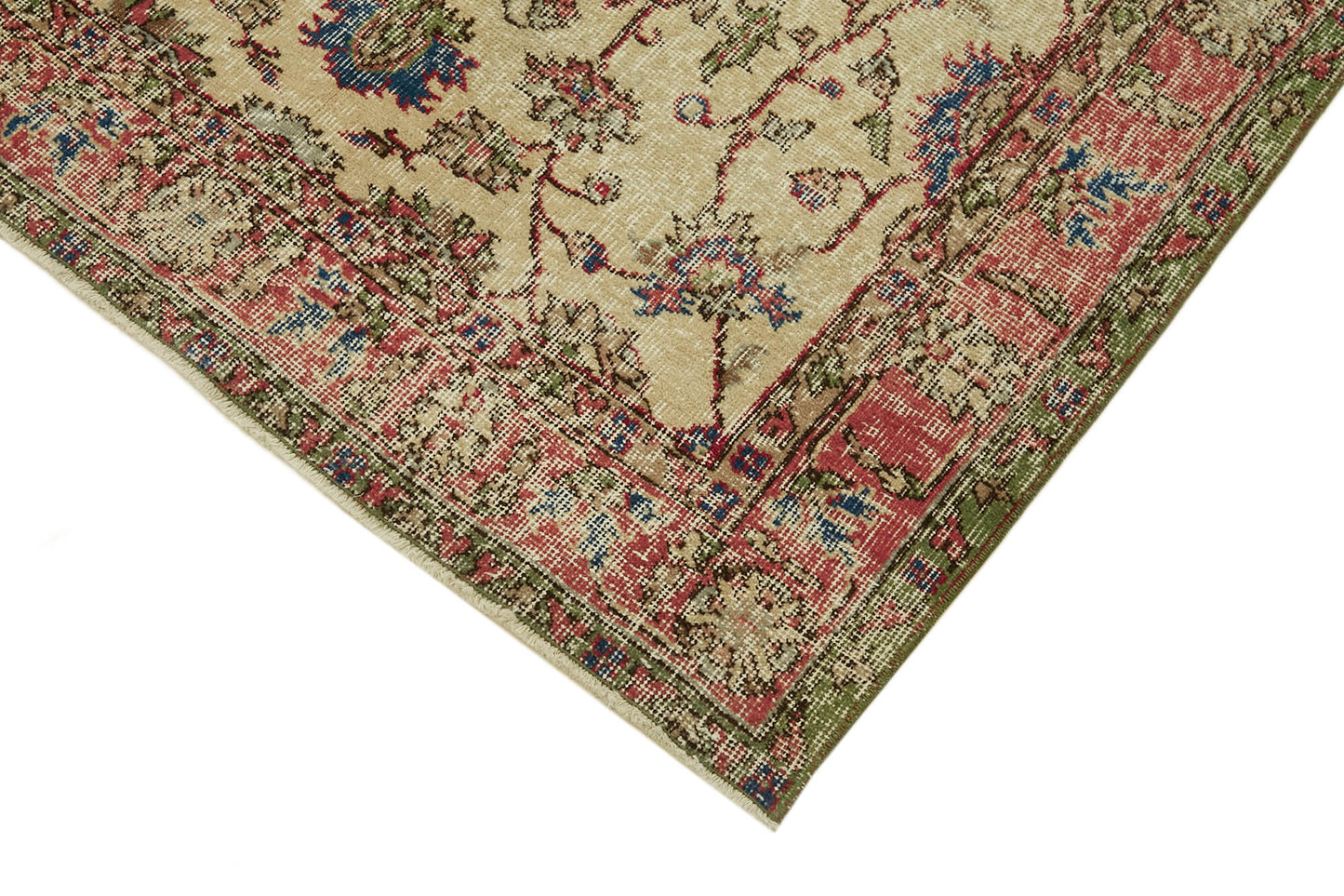 4x7 Beige Turkish Vintage Area Rug - 45917